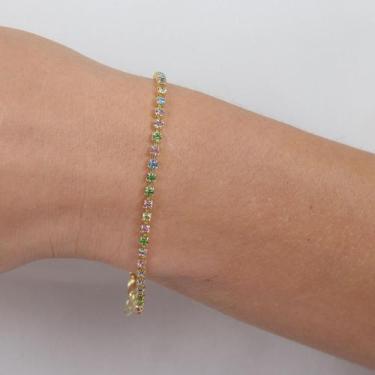 Imagem de Pulseira Feminina Pedras de Zircônias Banhada a Ouro 18k - Enzara Jóia