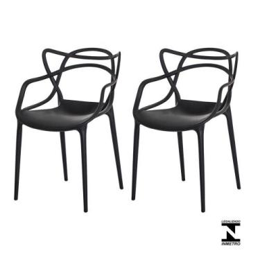 Imagem de Kit 2 Cadeiras Allegra Preta Sala Cozinha Jantar - Waw Design