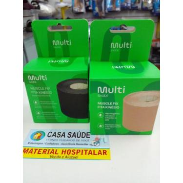 Imagem de Fita Kinésio Muscle Fix  Multi Saúde, PRETO  BEGE
