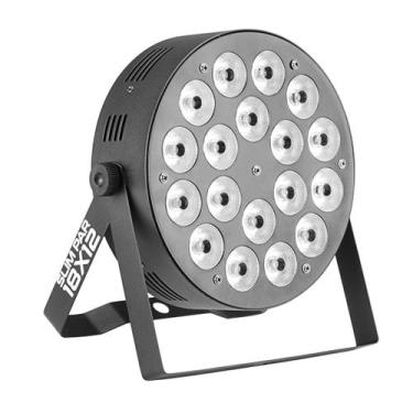 Imagem de Canhao Refletor Led Par 64 Slim Par 18 Leds 12w Rgbw Com Dmx - LUMINOS