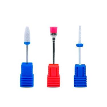 Imagem de Kit 2 Brocas de Cerâmica Unhas de Gel + 1 Broca de Limpeza - Arte Sedu