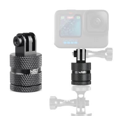 Imagem de HSU Suporte de câmera de alumínio 1/10.2 cm 20, adaptador de tripé de rotação de 360 graus para GoPro Hero, DJI Osmo Action Camera Insta360 Ace Pro AKASO Campark e outros acessórios padrão 1/4