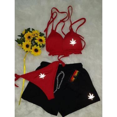 Imagem de Conjunto Biquíni Refletivo + Short, Grandes Marcas 1 Linha - Gringas M