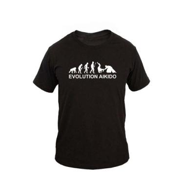 Imagem de Camiseta Masculina Algodão Manga Curta Evolution Aikidô - Ragor, EG, P