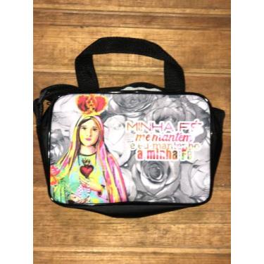 Imagem de Bolsa transversal Minha fé me mantém Nossa Senhora - José e Maria reli