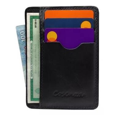 Imagem de Carteira Masculina Compacta Porta Cartão Couro Legítimo - cosenza, Pre