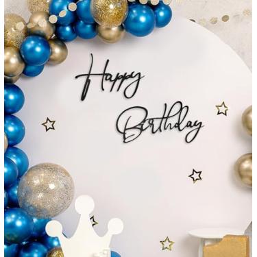 Imagem de MUNILAIL Placa preta de feliz aniversário para pano de fundo