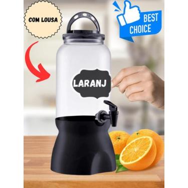 Imagem de Suqueira Com Suporte E Torneira 3,6lt Pote Lousa - N Variedades, Preto