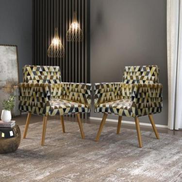 Imagem de Kit 03 Poltronas Decorativas Sala Oferta Estampada - B BALAQUI DECOR