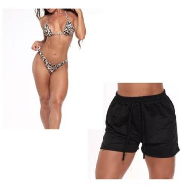 Imagem de Kit de Biquíni com Shorts 3 peças Asa Delta Fio Cores Neon Praia Pisci