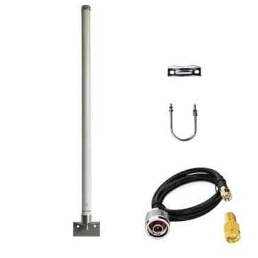 Imagem de Antenas externas omnidirecionais de longo alcance 2,4G/5,8G 12dBi para extensor WiFi 6/ponto de acesso/câmera de segurança/roteadores