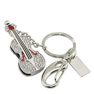 Imagem de 32 GB Prata Modelo de Violino USB Flash Drive PenDrive USB Stick Cartão Flash Pen Drive USB Stick Flash Disk Cartão de Memória U Disk