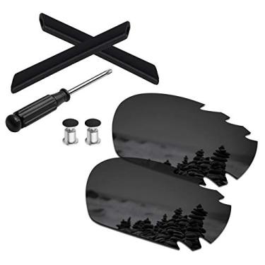 Imagem de SmartVLT Óculos de sol masculino Stealth preto, lentes de substituição e meias auriculares e T20 e Bolt para Oakley Jawbone ventilado/jaqueta de corrida