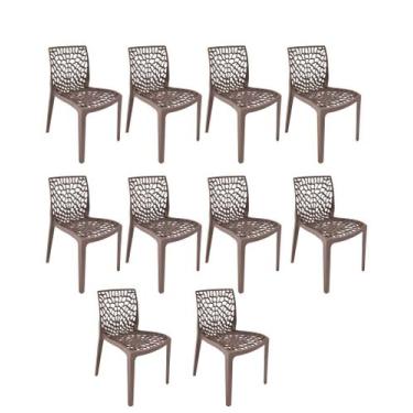 Imagem de Kit 10 Cadeira Gruvyer Fendi Sala de jantar Restaurantes  - ECOMHOME
