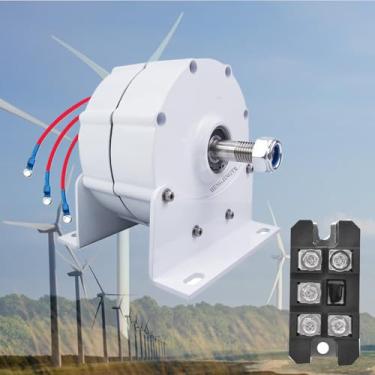 Imagem de Kit gerador de turbina eólica portátil de 10000 W, alternador CA de baixa velocidade de 12 V, 24 V, 48 V e 220 V com base para uso em turbina eólica e turbina hidráulica,220V