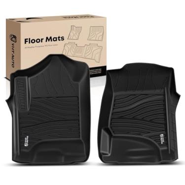 Imagem de YHTAUTO Tapetes automotivos para todos os climas de substituição para modelos Chevy & GMC e Cadillac - Silverado, Suburban, Tahoe, Sierra, Yukon, Escalade-Custom Fit TPE Rubber Car Liners, Conjunto de 2