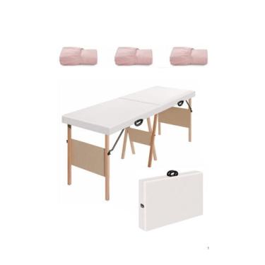 Imagem de Maca Dobrável Portátil 200kg Estética Massagem  3 Lençol - Real Macas,