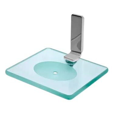 Imagem de Saboneteira Lavabo Luxo Porta Sabonete De Vidro Quadrado Fixação Dupla de Parede