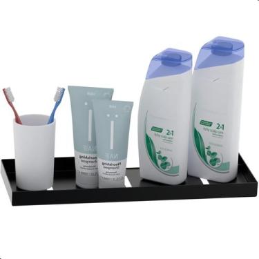Imagem de Porta Shampoo Prateleira De Parede Preto Fosco Plus - Unidas