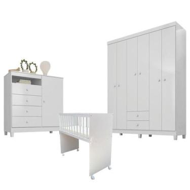 Imagem de Quarto Bebê 6 Portas Ternura Baby e Mini Berço Moisés Alegria com Colc