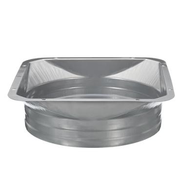 Imagem de YOKIVE Flange de conector de duto, tubo anticorrosão de ferro galvanizado quadrado para flange redondo conecta duto de ar, ótimo para sistema de ventilação (cinza, 20 cm)