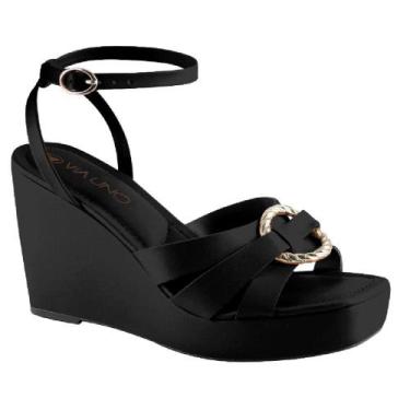 Imagem de Sandalia via uno plataforma ref 608043ssavv feminino, 38, Preto