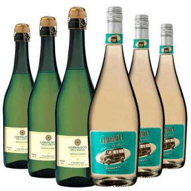 Imagem de Kit 3 Vinhos Frisantes La Camioneta +  3 Lambrusco Dolce - Kit Divvino