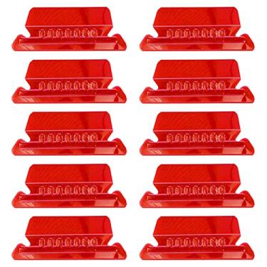 Imagem de WBANGIAO 10 abas de pasta suspensa, abas de plástico inseríveis para pastas suspensas, abas e inserções de pasta de arquivo de 5 cm, material de escritório - vermelho