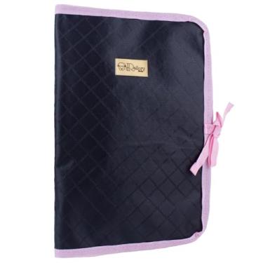 Imagem de Porta Documentos Do Bebê Capa Para Caderneta De Vacinação (Preto com Rosa)