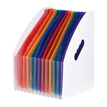 Imagem de 12 Bolsos Expandindo a Pasta de Arquivos, Grande Espaço de Armazenamento, Feito de Material PP, Organizador de Documentos de Tamanho A4 Com Interior Colorido (Multicolorido #14) (Multicolorido #4W)