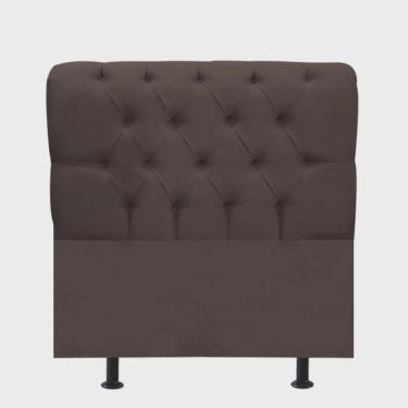Imagem de Cabeceira Estofada Paris Botão Capitonê 120cm Viúva Solteirão Para Cama Box Quarto Suede Marrom - Ahz Móveis