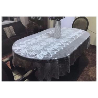Imagem de Toalha de Mesa Rendada Retangular Branca 140x200cm saldão.
