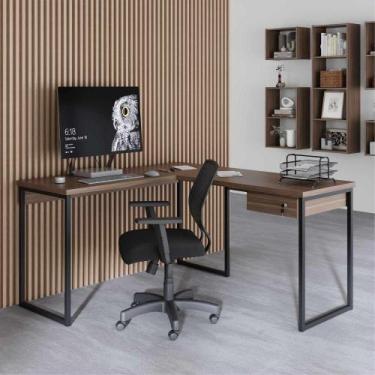 Imagem de Mesa em L com 1 Gavetas Ferv Afarra - CasaH