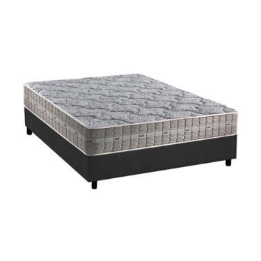 Imagem de Cama Box Casal: Colchão Molas Masterpocket Ensacadas Royal + Base Crc Suede Gray (138x188)