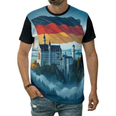Imagem de Camiseta Bandeira Da Alemanha País Castelo De Neuschwanstein - Darkwoo