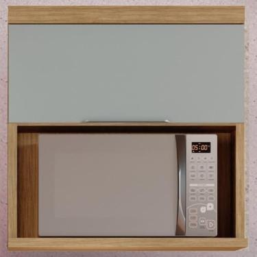 Imagem de Armário de Cozinha Aéreo 1 Porta Nicho para Micro-ondas 100% Mdf