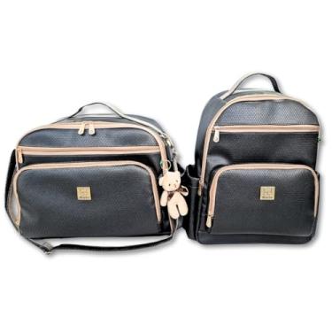 Imagem de Kit Bolsa Mala Maternidade Bebe Enxoval Grande + Mochila + Trocador - Linha Austin (Preto)