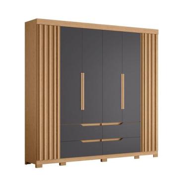 Imagem de Guarda Roupa Doble Casal 6 Portas Albatroz, Freijó/ Titanium