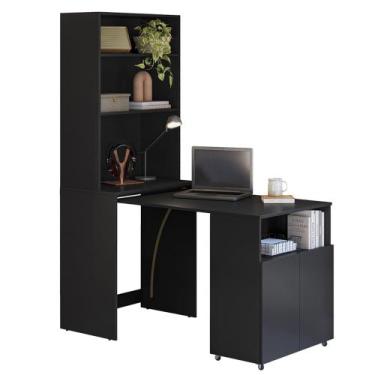 Imagem de Mesa Escrivaninha Bancada de Estudos Para Quarto Salt Preto Z06 - Mpoz