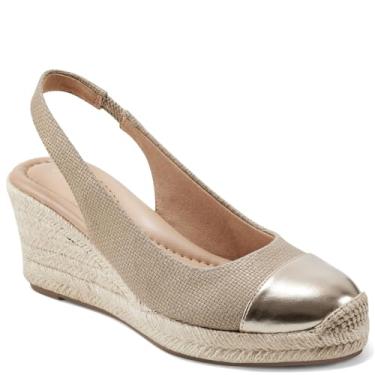 Imagem de Easy Spirit Sandália Anabela Margie Espadrille Feminina, Natural/Ouro, 9.5 Wide