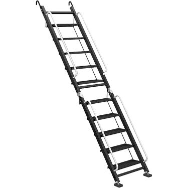 Imagem de Escadas De Liga De Alumínio, Escadas Dobráveis, Design Antiderrapante Inferior, Escada De Andaime Multifution, Escada De Fuga De Incêndio, Para Segurança Doméstica Emergente, One Color, 300cm/118in