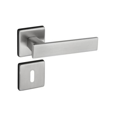 Imagem de Fechadura Quadra Roseta Quadrada Máquina 55mm Cromo Acetinado Interno Pado