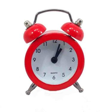Imagem de Mini Relógio Despertador Md Vermelho 7,5 Cm Altura