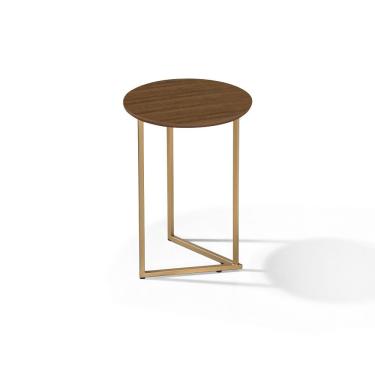 Imagem de Mesa De Canto Decorativa Redonda Luxo Jade Lançamento dourado/malbec