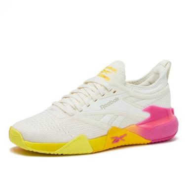 Imagem de Reebok Tênis feminino Nano Court, tênis feminino Pickleball, Giz/rosa verdadeiro/névoa dourada, 34