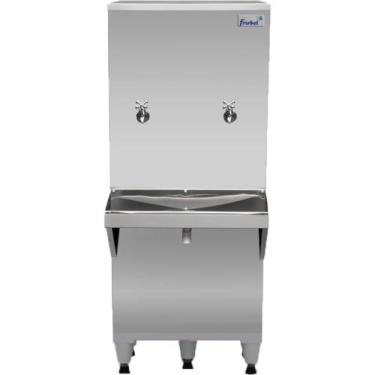 Imagem de Bebedouro De Água 50L 2 Torneiras Inox Frisbel, Prateado, 110V