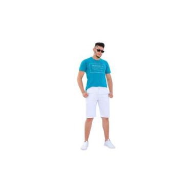 Imagem de Bermuda Sarja Masculina Adulto Branca - Oliver Jeans, 36, Branco
