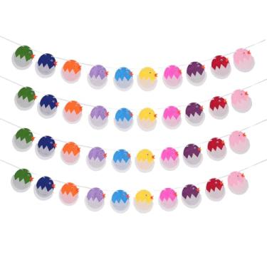 Imagem de Esrinse 4 Peças Guirlandas De Festa Galinha Fofa, Banners Decoração Ovos Páscoa, Tema Galinha, Fazenda, Enfeites Pintinhos Para Aniversário, Chá Bebê