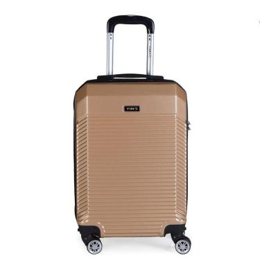 Imagem de Mala De Bordo Abs Yins Ys21110 Cadeado Integrado Rodas Duplas Champagne P