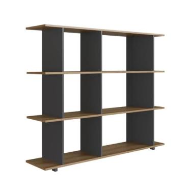 Imagem de Estante Livreiro Decorativa com 6 Nichos P1037 Grafite/Mel